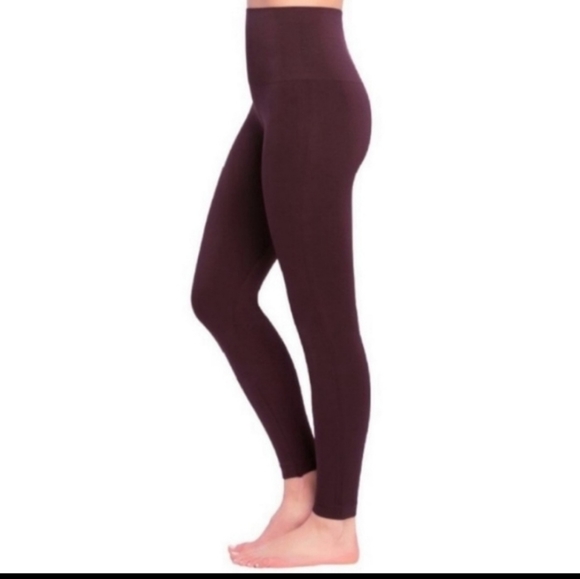 Spanx Look At Me Now Maroon Leggings 1X - Picture 1 of 6